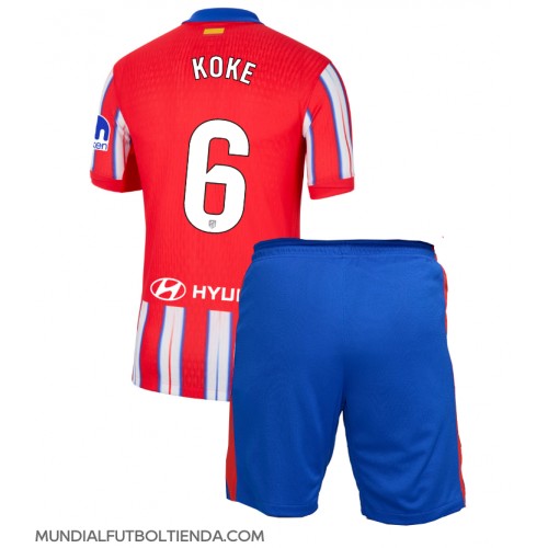 Camiseta Atletico Madrid Koke #6 Primera Equipación Replica 2024-25 para niños mangas cortas (+ Pantalones cortos)